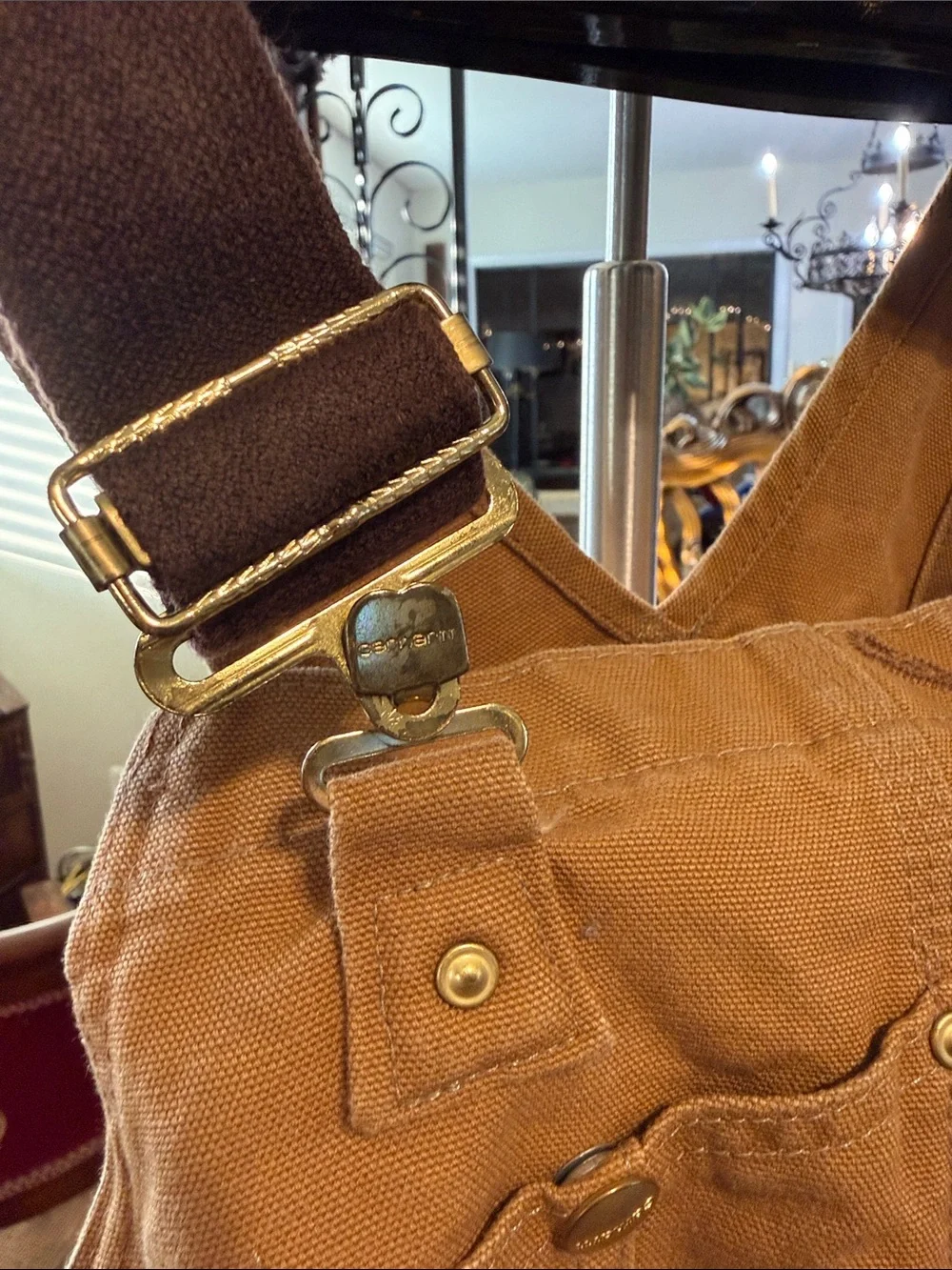Carhartt Tan Duck Canvas Bib Overalls